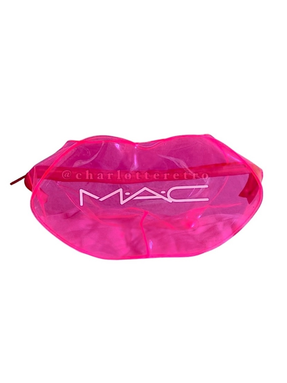 MAC Cosmetics Hot Pink Lip-Shaped Makeup Bag